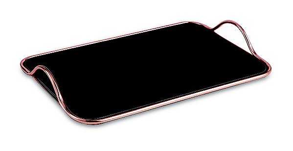 KIT BANDEJA ROSE GOLD EM MET C ESPEL PRETO - 3 PCS