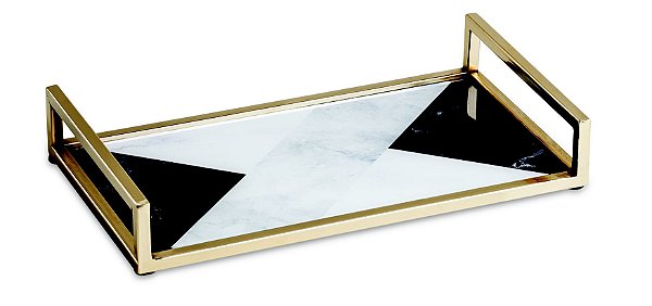 KIT BANDEJA DOURADA EM METAL - 3 PCS