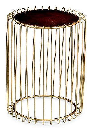 KIT MESA LATERAL DOURADA EM METAL - 2 PCS