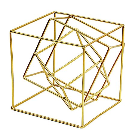CUBO DOURADO EM METAL