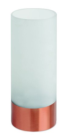 VASO BRANCO E ROSE GOLD EM VIDRO