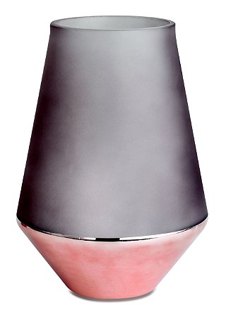 VASO MOCCA E ROSE GOLD EM VIDRO