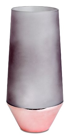 VASO MOCCA E ROSE GOLD EM VIDRO