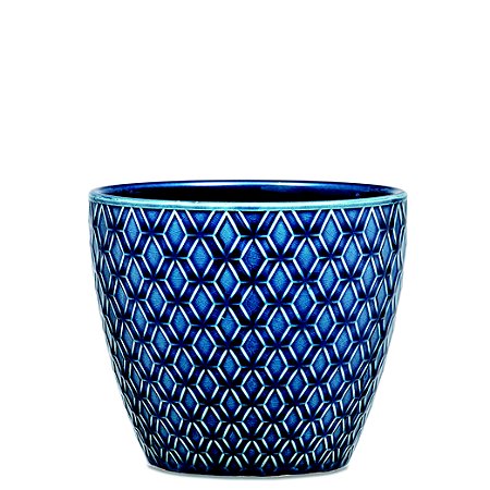 KIT CACHEPOT AZUL EM CERAMICA - 3 PCS