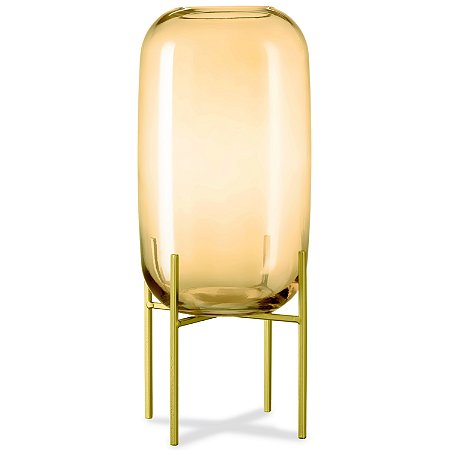 VASO CHAMPANHE EM VIDRO COM SUPORTE