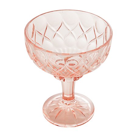 CJ 6 TAÇAS CRISTAL DE CHUMBO P/SOBREMESA ANGEL ROSA 260ml