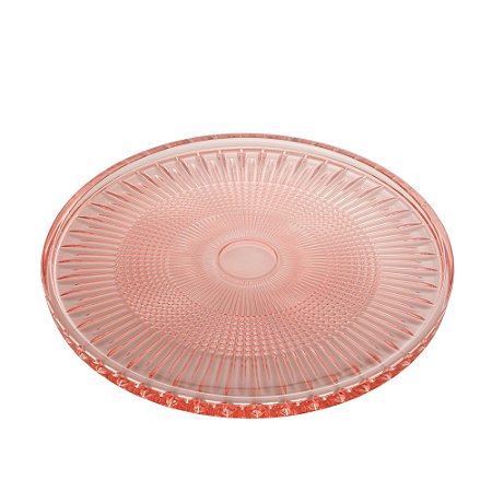 PRATO CRISTAL DE CHUMBO P/SERVIR QUEEN ROSA 32cm
