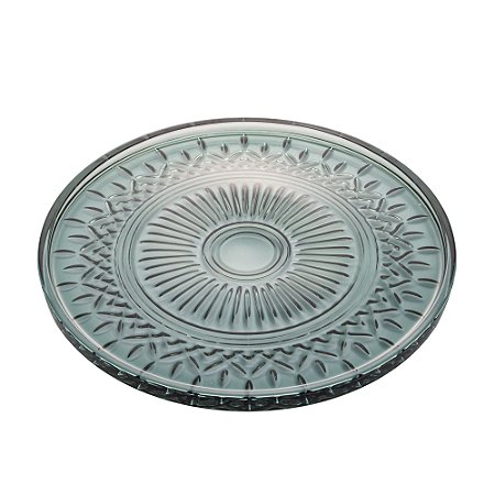 PRATO CRISTAL P/SERVIR LYS VERDE 32cm