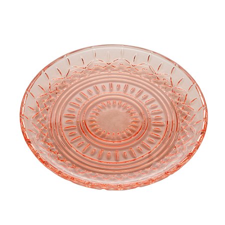 CJ 6 PRATOS CRISTAL DE CHUMBO SOBREMESA LYS ÂMBAR 20cm