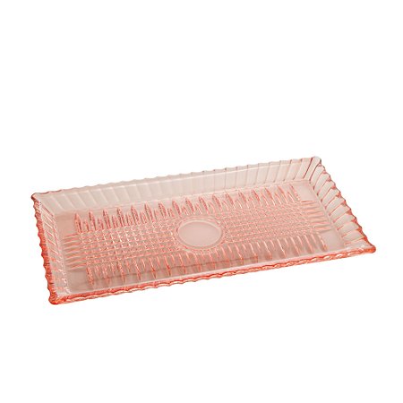 TRAVESSA CRISTAL DE CHUMBO QUEEN ROSA 34x17x2cm