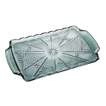 TRAVESSA CRISTAL RETANGULAR PRINCESS VERDE 35x21cm