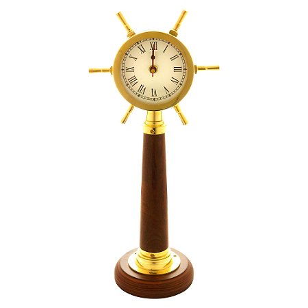 RELÓGIO DECORATIVO METAL/MADEIRA DOURADO 43x19x13cm