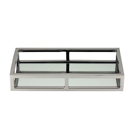 BANDEJA AÇO INOX C/ESPELHO 30x15x5cm