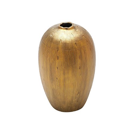 VASO DECORATIVO PORCELANA DOURADO 15x25cm
