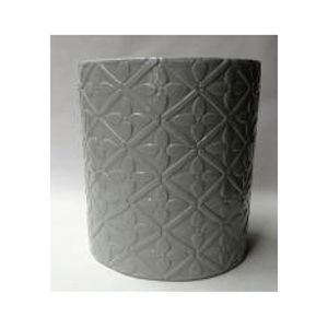 GARDEN SEAT DECORATIVO CERÂMICA CINZA 34x46cm