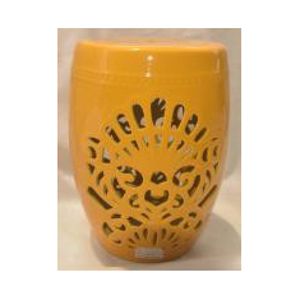 GARDEN SEAT DECORATIVO CERÂMICA AMARELO ESCURO 35x46cm
