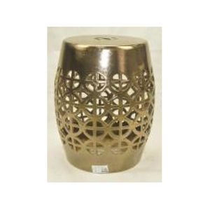 GARDEN SEAT DECORATIVO CERÂMICA BRONZE 33x46cm