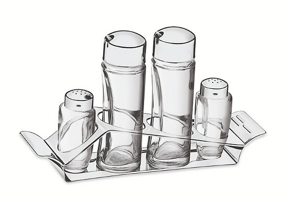 GALHETEIRO ACO INOX E VIDRO CICLO