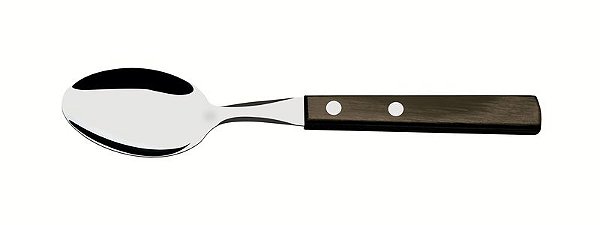 COLHER SOBREMESA INOX POLYWOOD CAS