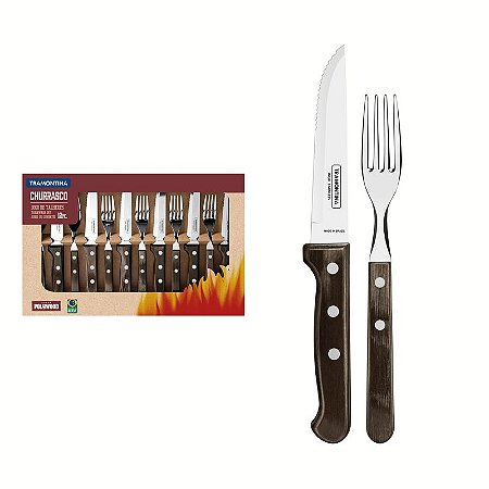 JOGO CHURRASCO INOX 12PC POLYWO CAS