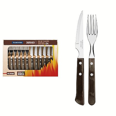 JOGO CHURRASCO INOX 12PC POLYWO CAS