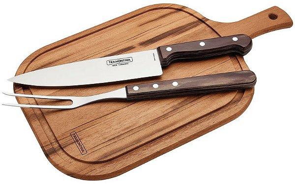 JOGO CHURRASCO INOX 3PC POLYWO CAS