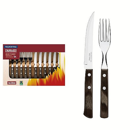 JOGO CHURRASCO INOX 12PC POLYWO CAS
