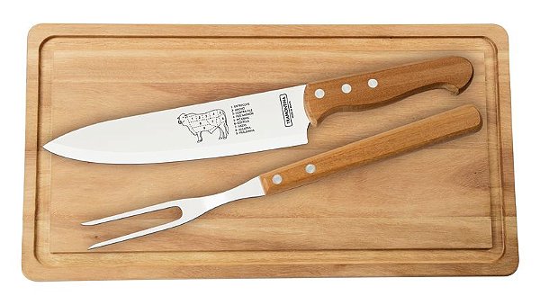 KIT CHURRASCO INOX 3PC DYNAMIC