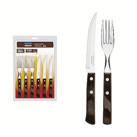 JOGO CHURRASCO INOX 12PC POLYWO CAS