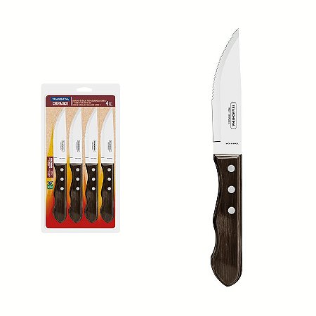 CONJ FACAS JUMBO INOX 4PC POLY CAS