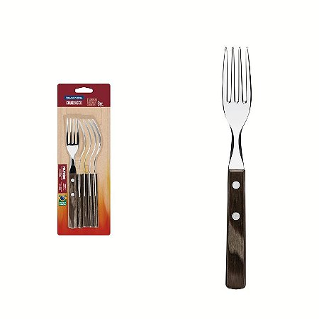 CONJ GARFOS INOX 6PC POLYWOOD CAS
