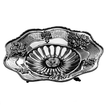 PETISQUEIRA METAL C/PÉ ROMA BLACK 32x9cm