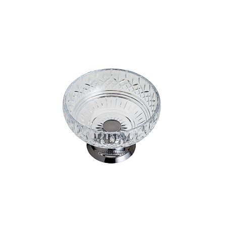 CENTRO DE MESA CRISTAL C/PÉ AÇO LYS BLACK 25cm