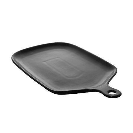 CJ 2 TRAVESSAS PORCELANA PRETO 26x16x2cm