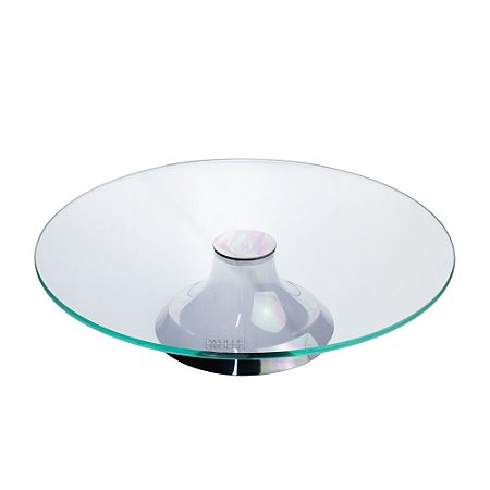 PRATO P/BOLO VIDRO C/PÉ MONACO BLACK 33cm