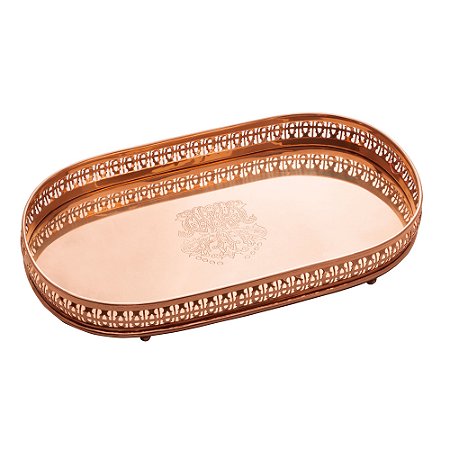 BANDEJA METAL C/PÉ ROMA ROSE 31x17x4cm