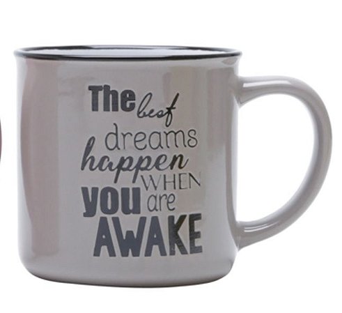 CANECA DE PORCELANA MOTIVE CINZA 250ML