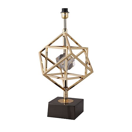 BASE PARA ABAJUR VENETO DOURADO E PRETO (D)22.5CM (A)50CM  1XE27 40W