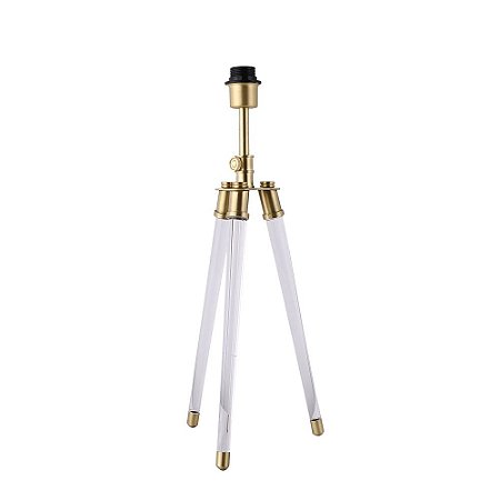 BASE PARA ABAJUR VENETO DOURADO E TRANSP (C)29.5CM (L)25.5CM (A)59.5CM  1XE27 40W