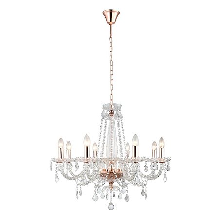 PENDENTE TYENE ROSE GOLD E TRANSP (D)72CM (A)64CM  8XE14 320W