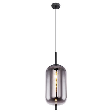 PENDENTE TRÊS PRETO E FUME (D)22CM (A)59.5CM  1XE27 40W
