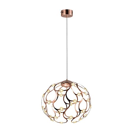 PENDENTE SPHER D 55CM X 45CM  40 X LED 0,8W 127V / 220V ROSE E TRANSP