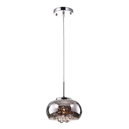 PENDENTE / PLAFON SOHO CROMADO E TRANSP (D)22CM (A)12CM  1XG9 25W