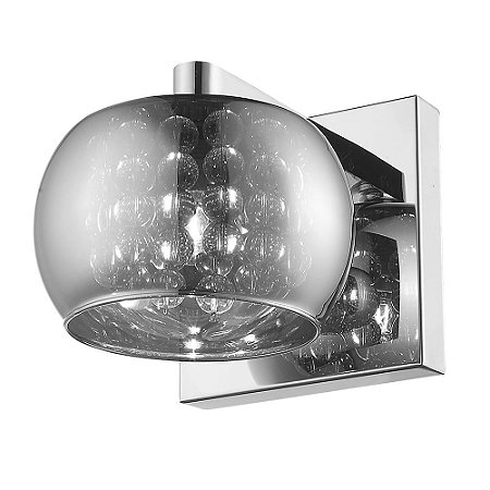 ARANDELA SOHO CROMADO E TRANSP (C)16CM (L)13CM (A)12CM  1XG9 25W