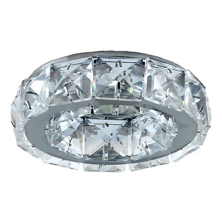 SPOT DE EMBUTIR SHINE CROMADO E TRANSP (D)10CM (A)3CM  1XGU10 50W