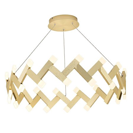 PENDENTE SARAU DOURADO  (D)82.5CM (A)19.8CM  32X1,4W 3000K 2800LM