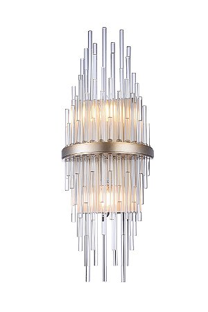 ARANDELA SANSA DOURADO E TRANSP (D)12CM (A)55CM  2XE14 80W