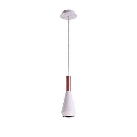 PENDENTE PITUCO ROSE GOLD E BRANCO (D)9CM (A)26CM  1XGU10 10W