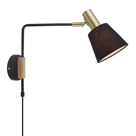 ARANDELA PIPE DOURADO PRETO E MARROM (D)12CM (A)31CM  1XE14 40W