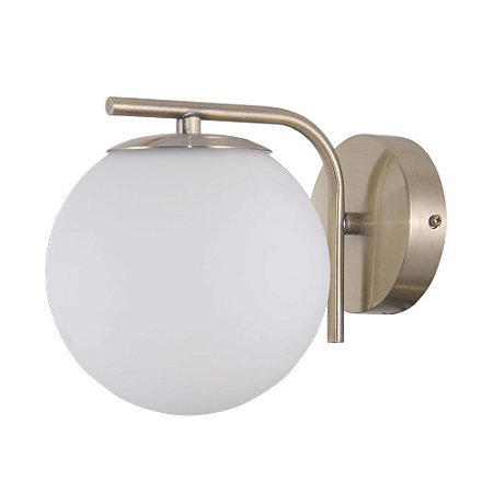 ARANDELA PETIT POA FRENCH GOLD E BRANCO (C)20CM (L)15CM (A)17CM  1XE27 BOLINHA 5W